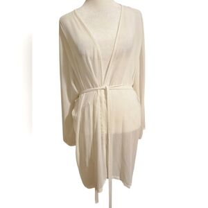VICTORIA'D SECRET Sheer short robe In Ivory.  One size. NWT